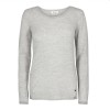 Mos Mosh strikbluse - Sophia O-neck Cashmere, Grey Melange