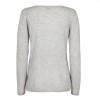 Mos Mosh strikbluse - Sophia O-neck Cashmere, Grey Melange