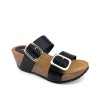 AMUST sandal - Adele Wedge Cork Sandal, Black 