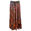Black Colour nederdel - LUNA Maxi Skirt, Green Floral 