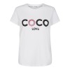 Co'couture bluse - Coco Contrast Tee, White Candy