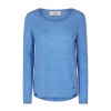 Mos Mosh strikbluse - Sophia O-neck Cashmere, Ultramarine 