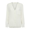 Rabens Saloner bluse - Etna Herringbone Classic Shirt, Milk
