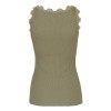 Rosemunde, silk top regular w/vintage lace, Burnt Olive