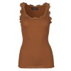 Rosemunde - Silk top regular w/vintage lace, Mocha