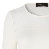 Rosemunde bluse - Silk T-shirt LS With Lace, Ivory