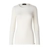 Rosemunde bluse - Silk T-shirt LS With Lace, Ivory