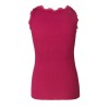 Rosemunde - Silk top regular w/vintage lace, Rasberry Red