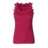 Rosemunde - Silk top regular w/vintage lace, Rasberry Red