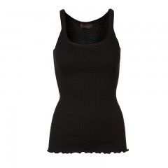 Rosemunde - Silk top regular w/elastic band, Black